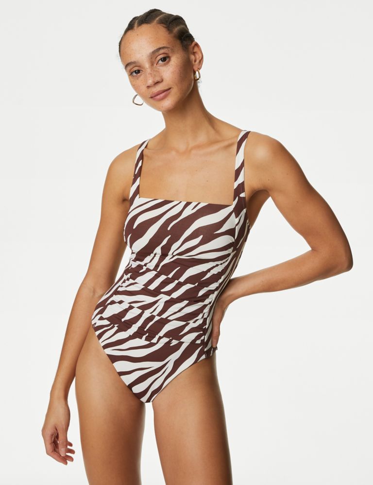 Tummy Control Printed Square Neck Swimsuit 4 of 5