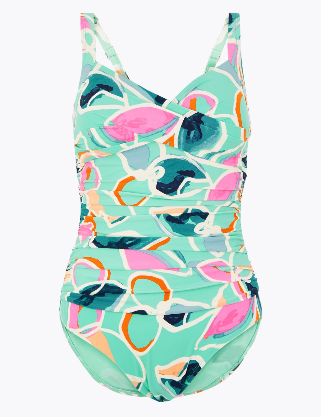 Tummy Control Printed Wrap Plunge Swimsuit | M&S Collection | M&S