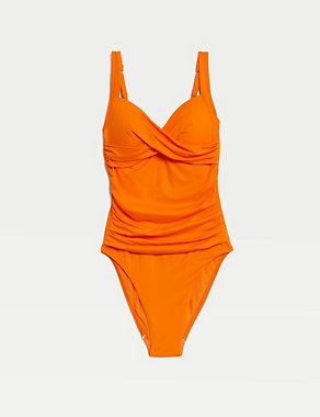 Tummy Control Ruched Plunge Swimsuit Image 2 of 5