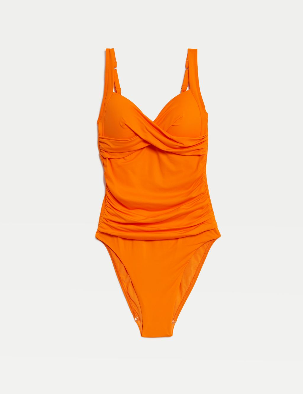 M&S Womens Tummy Control Ruched Plunge Swimsuit - 14LNG - Bright Blue,  Bright Blue,Navy, £32.50
