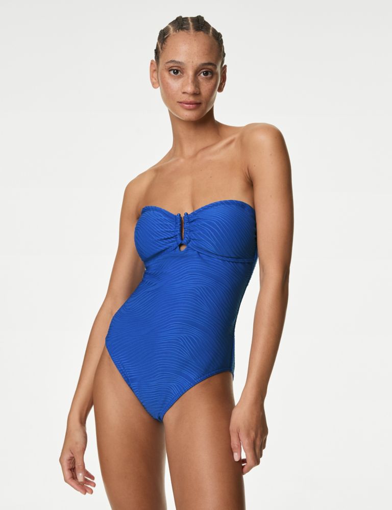 Tummy Control Textured Bandeau Swimsuit 3 of 5