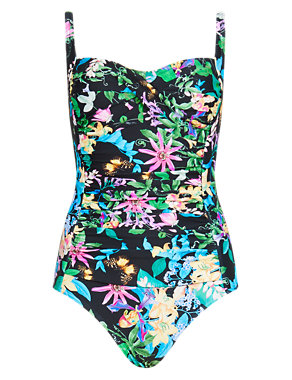 Tummy Control Tropical Print Swimsuit Image 2 of 3