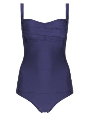 Tummy Control Twisted Front Longer Length Swimsuit | M&S