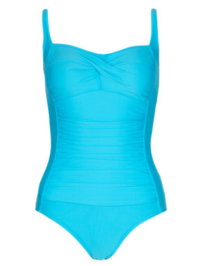 Tummy Control Twisted Front Ruched Swimsuit Image 2 of 4