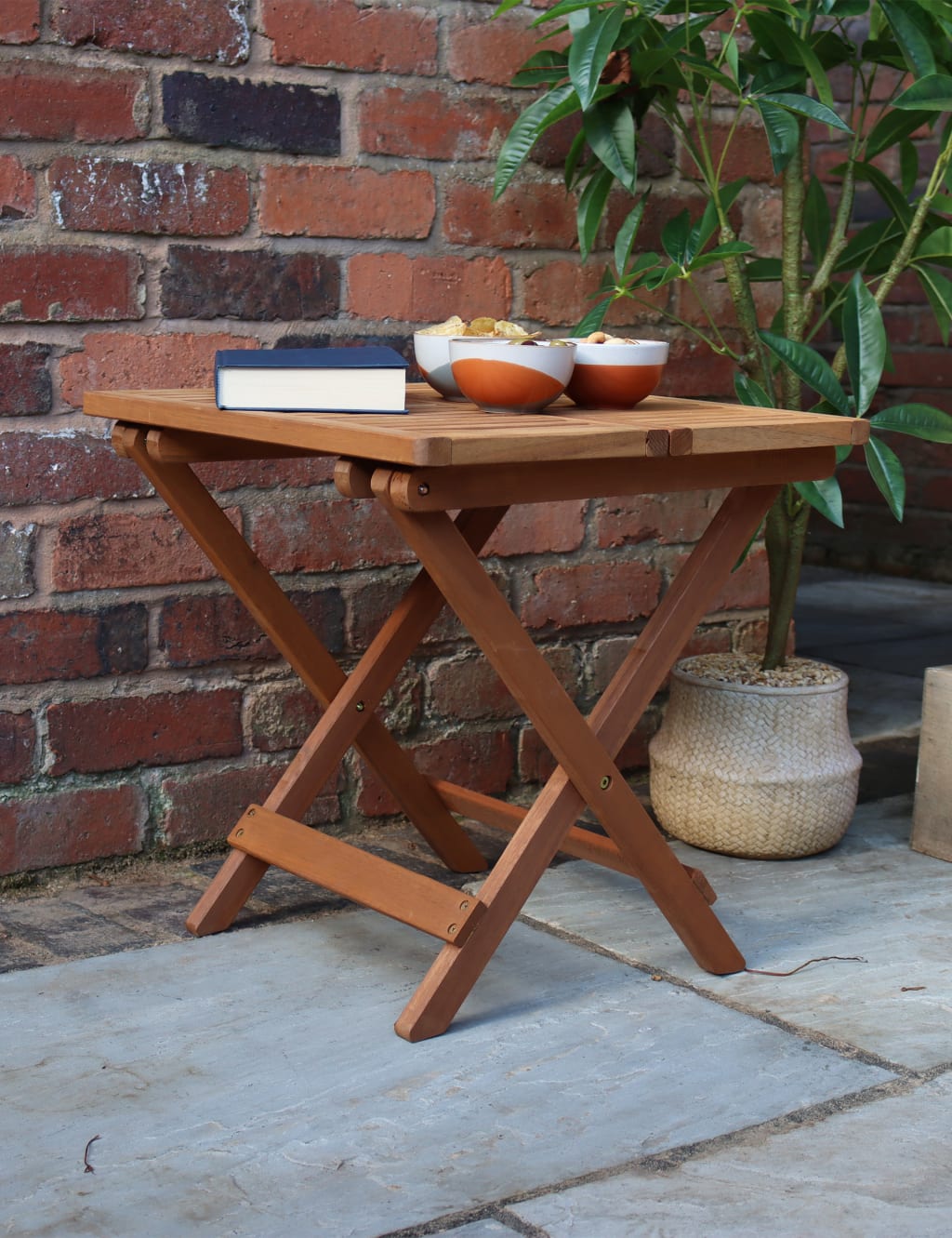 COSTWAY Garden Side Table, Osaic Round Bistro Coffee Table With