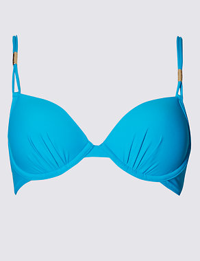Turquoise Underwired Bikini Top B-E with Gold Trim Image 2 of 4