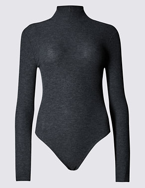 Turtle Neck Ribbed Body Top Image 2 of 3