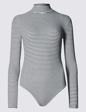Turtle Neck Striped Body Top Image 2 of 3