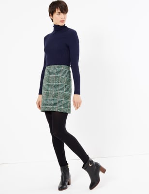 Lined tweed clearance mini skirt