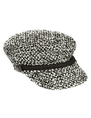 Tweed Baker Boy Hat with Wool Image 2 of 3