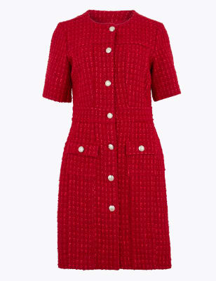 Tweed shop red dress