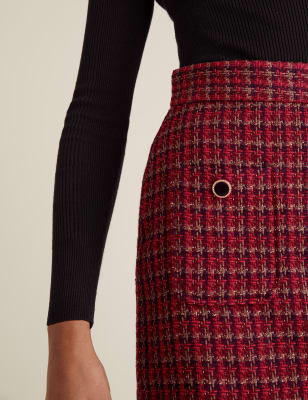 tweed check skirt