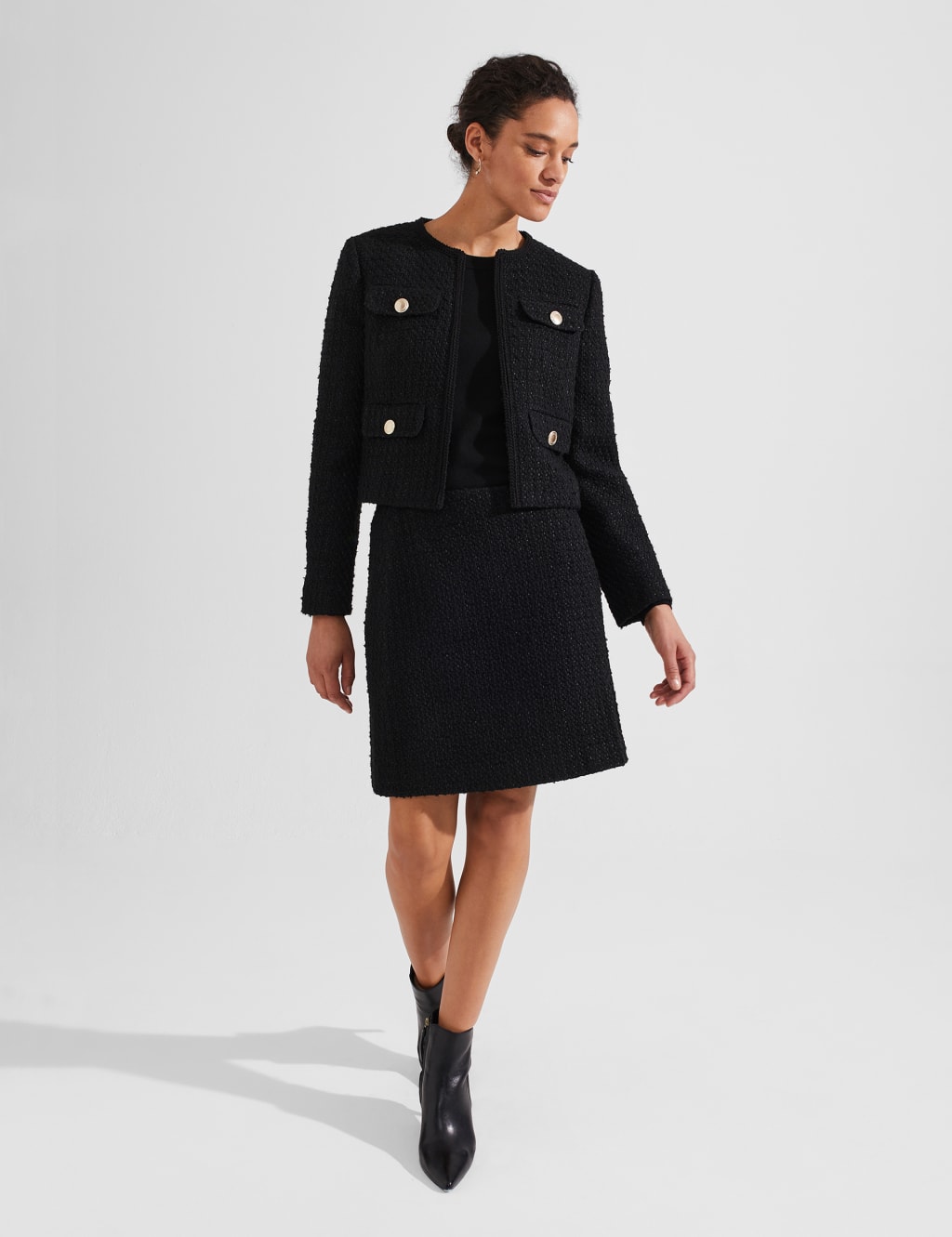 Tweed skirt and jacket set deals