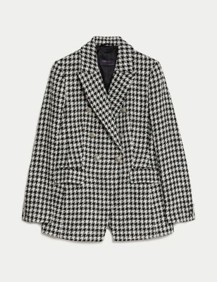 Tweed Dogtooth Double Breasted Blazer | M&S Collection | M&S