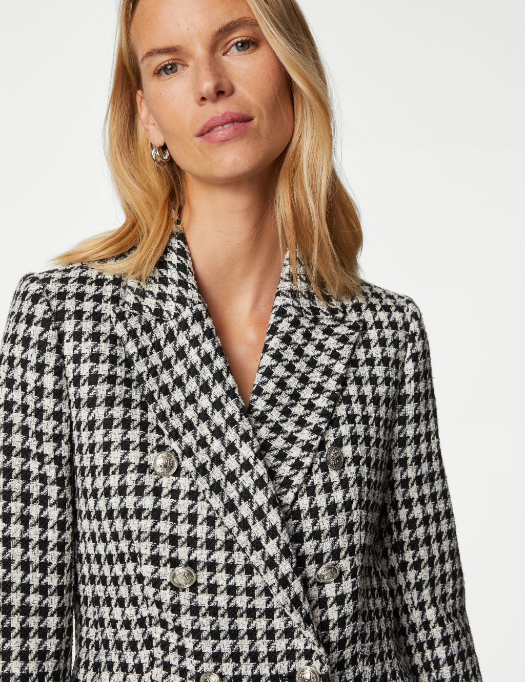 Tweed Dogtooth Double Breasted Blazer | M&S Collection | M&S