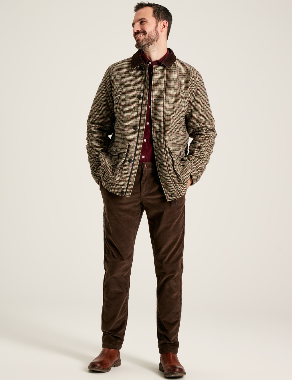 Tweed Quilted Padded Jacket Joules M&S