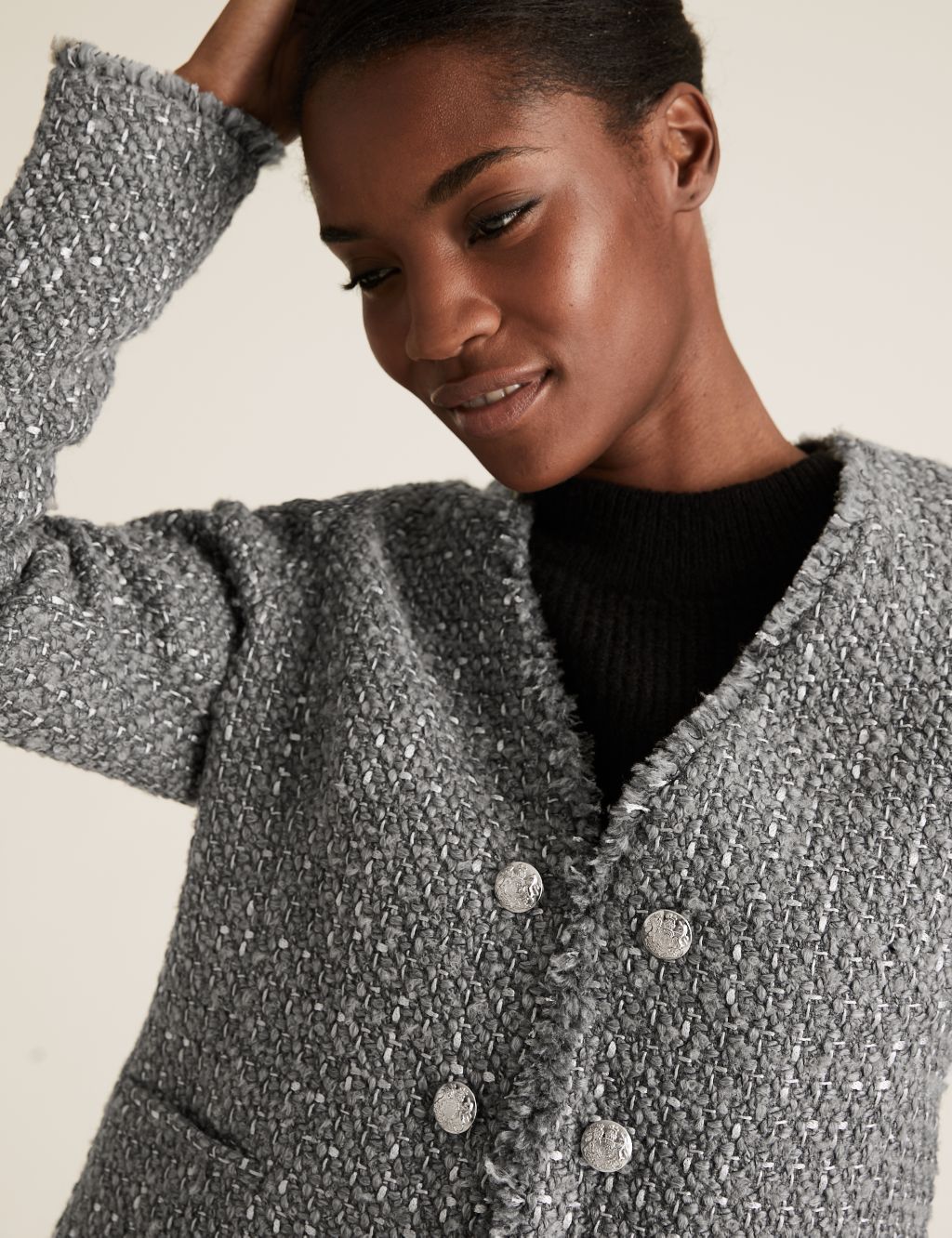 Tweed Slim Short Jacket | M&S Collection | M&S