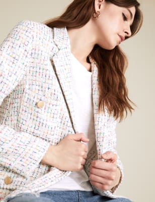 Marks and spencer tweed jacket sale