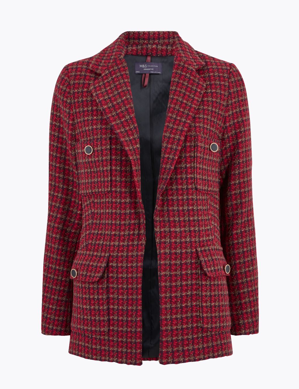 Tweed Straight Dogtooth Blazer | M&S Collection | M&S