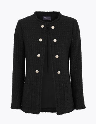 Longline tweed clearance jacket womens