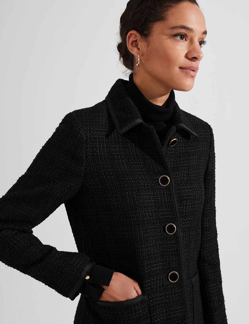 Tweed Tailored Coat with Wool 6 of 7