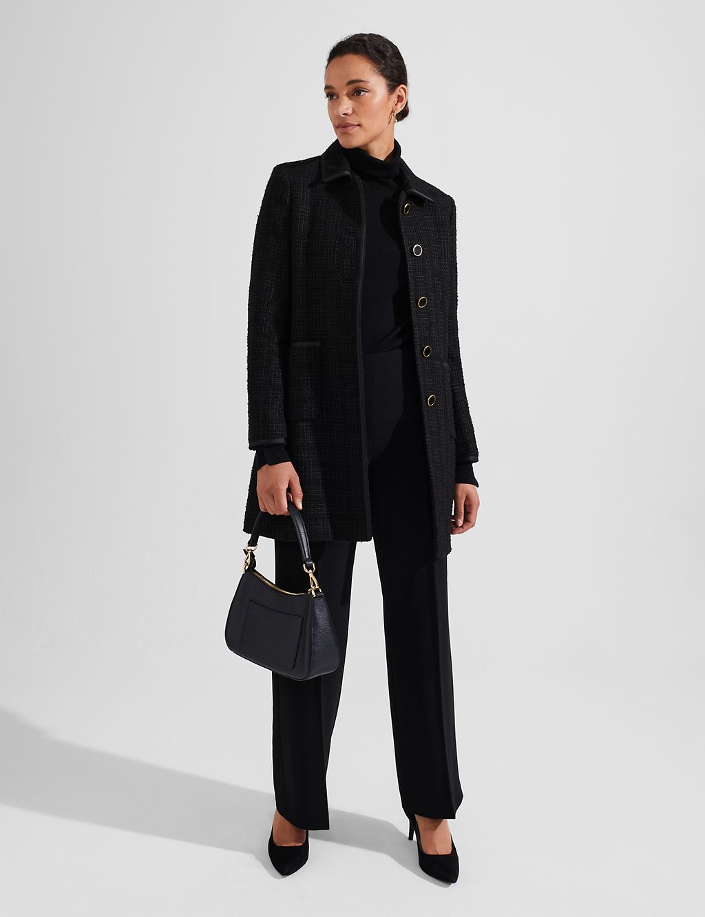 Tweed Tailored Coat with Wool 4 of 7