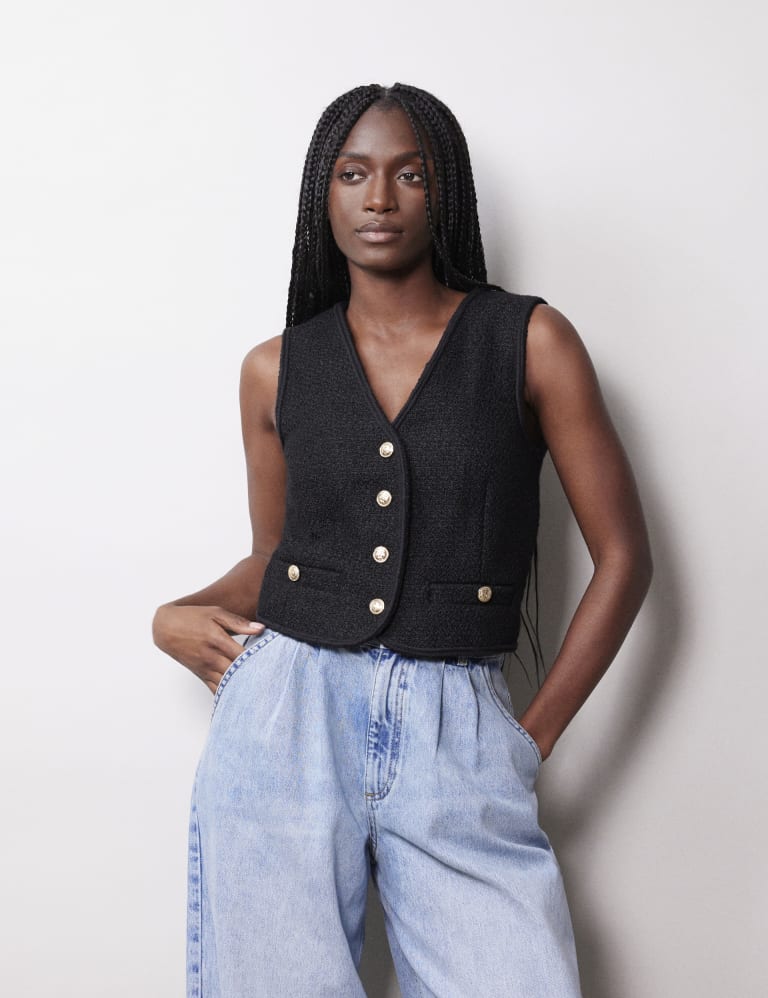 Tweed wool waistcoat top