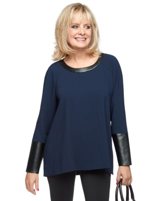 Twiggy For M S Collection Faux Leather Trim Tunic Twiggy M S