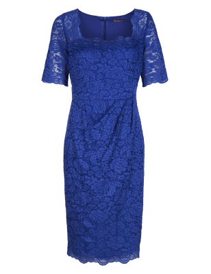 Twiggy for M&S Collection Floral Lace Pleated Dress with Secret Support ...