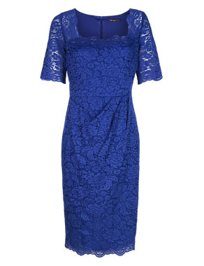 Twiggy for M&S Collection Floral Lace Pleated Dress with Secret Support™ Image 2 of 6