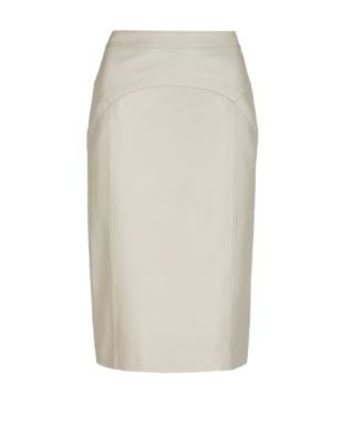 Twiggy for M&S Collection Leather Panelled Pencil Skirt | Twiggy | M&S