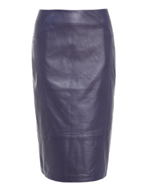 Twiggy for M&S Collection Pencil Skirt with Leather Front Image 2 of 6