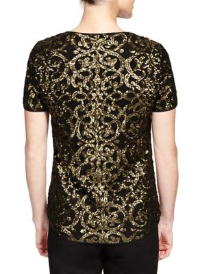 Twiggy for M&S Collection Sequin Embellished T-Shirt, Twiggy