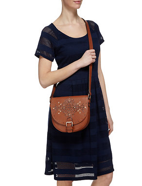 Twiggy for M&S Collection Studded Saddle Bag Image 2 of 6