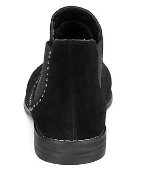 Twiggy for M&S Collection Suede Studded Chelsea Ankle Boots Image 2 of 4