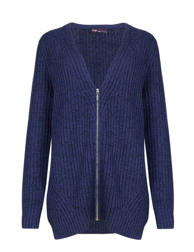 Twiggy for M&S Collection V-Neck Zipped Cardigan with Wool 3 of 4