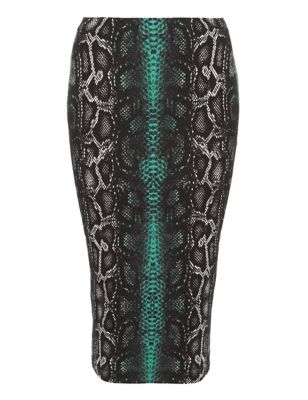 Twiggy for M&S Woman Faux Snakeskin Print Pencil Skirt Image 2 of 6