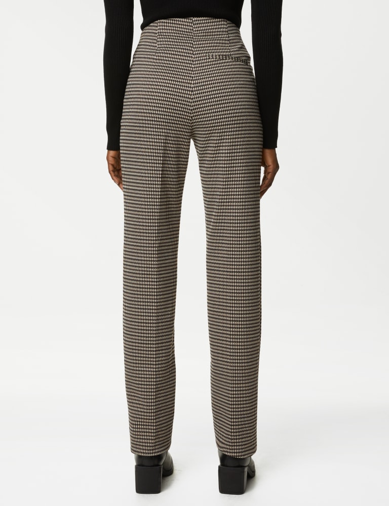 Twill Jersey Houndstooth Pintuck Trousers M&S Collection M&S