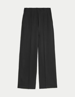 Twill Straight Leg Ankle Grazer Trousers | M&S Collection | M&S