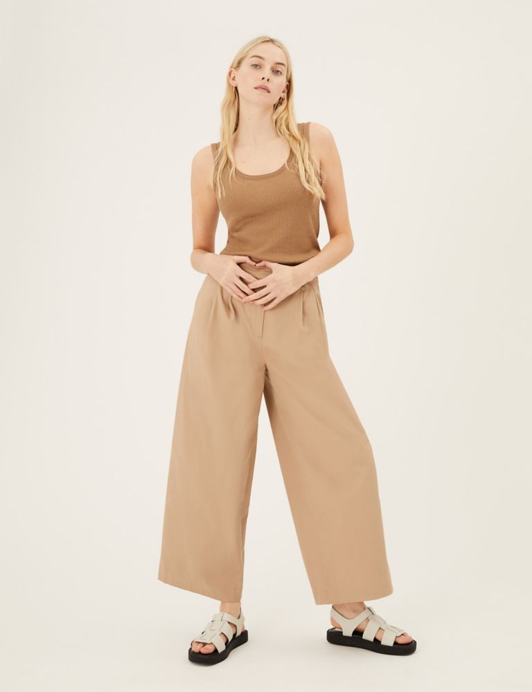 Twill Wide Leg Trousers 1 of 5