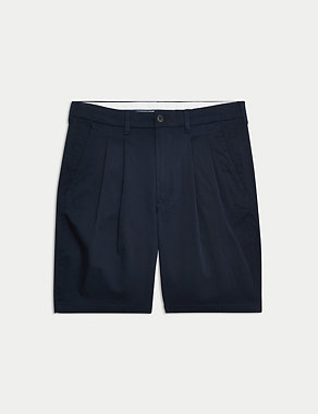 Twin Pleat Stretch Chino Shorts Image 2 of 6