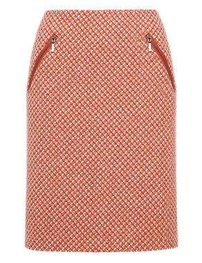 Twin Zip Bouclé Mini Skirt with Wool Image 2 of 5