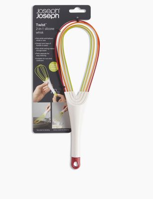Joseph Joseph Twist Whisk 2-In-1 Balloon ,Flat Whisk Silicone Coated Steel  Wire