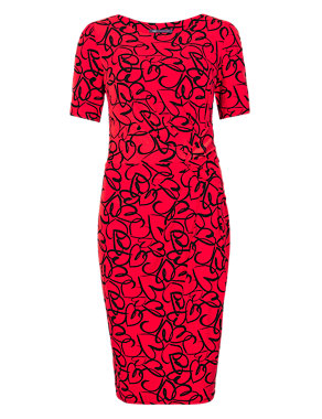 Twisted Front Heart Print Shift Dress Image 2 of 4