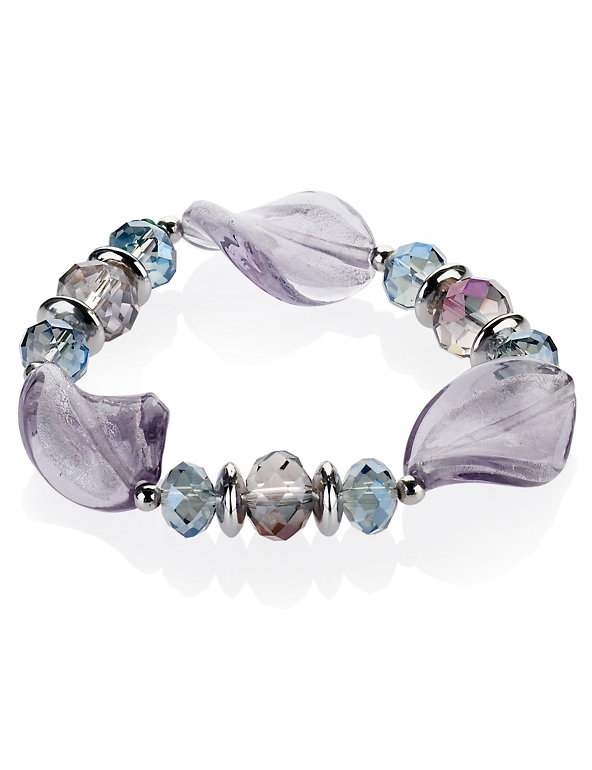 Twisted Glass & Assorted Bead Stretch Bracelet Image 1 of 1