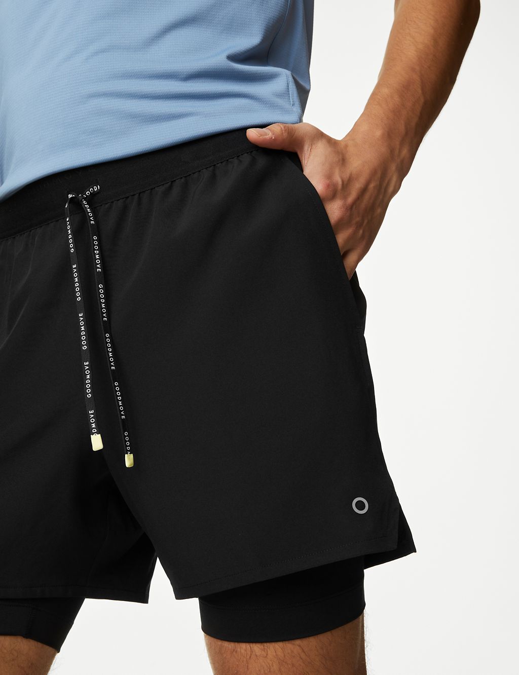 Two Layer Drawstring Zip Pocket Shorts 3 of 6
