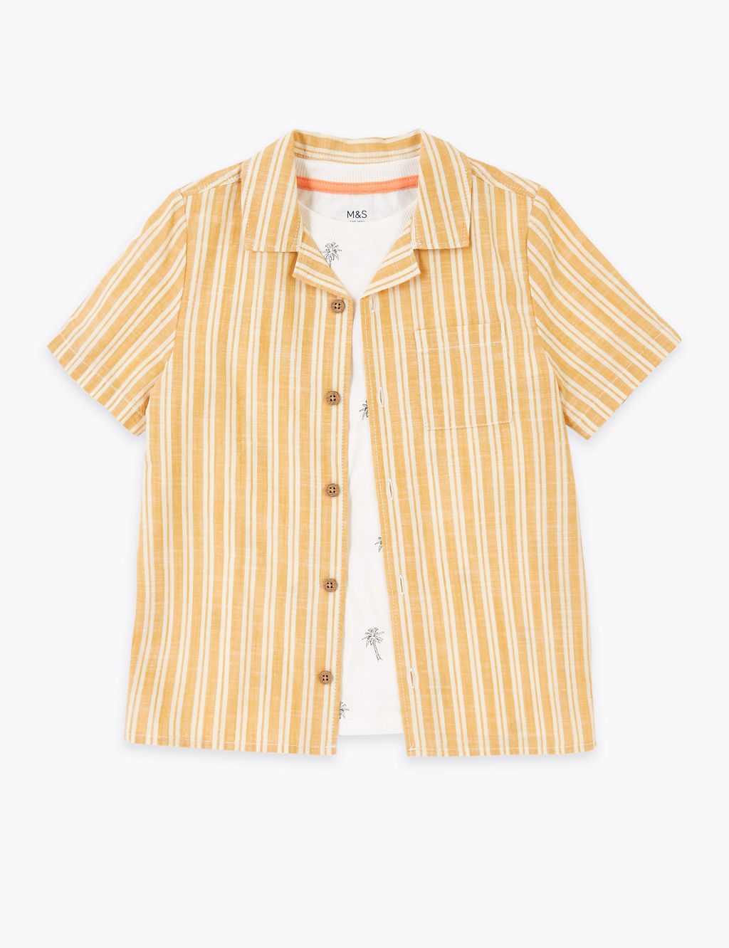 Two Piece Cotton Striped Shirt Set (2-7 Yrs) 1 of 4