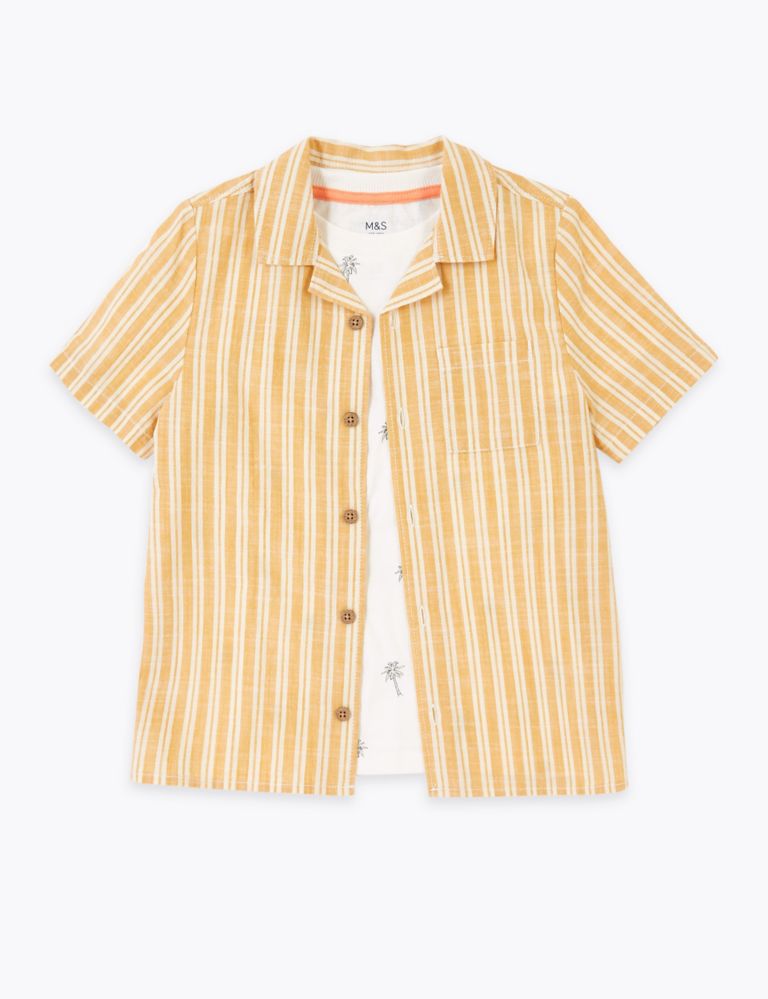 Two Piece Cotton Striped Shirt Set (2-7 Yrs) 2 of 4