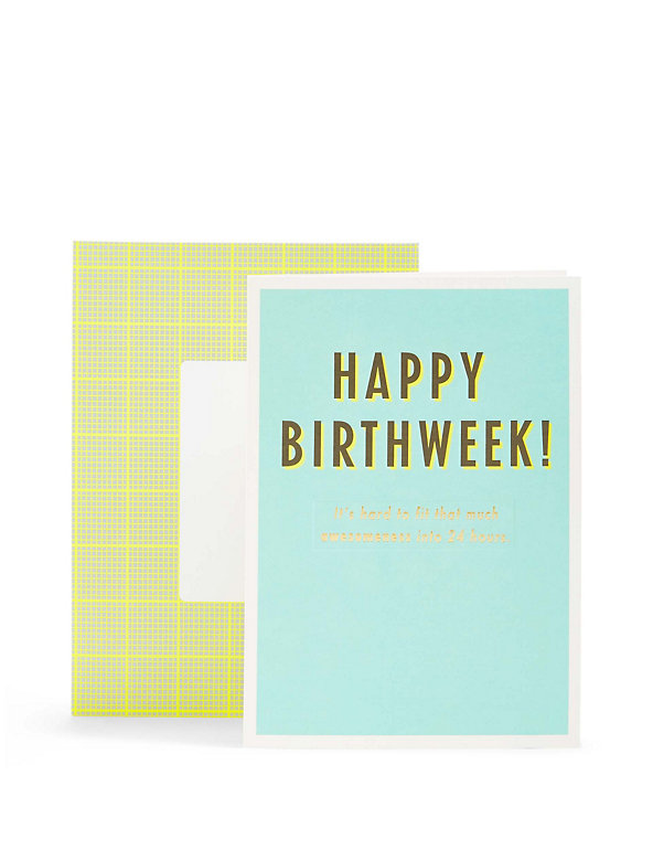 Typographic Happy Birth Week Birthday Card Image 1 of 2