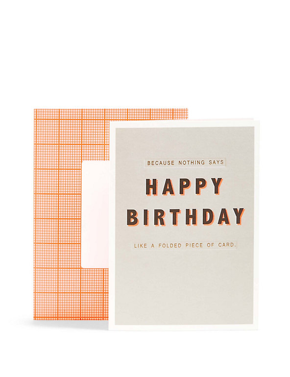 Typographic Happy Birthday Folded Card Image 1 of 2